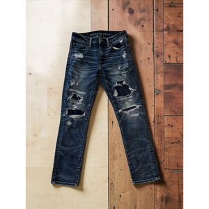 American Eagle AirFlex Jeans Destructed Womens 28 x 28 Blue Move Free Slim